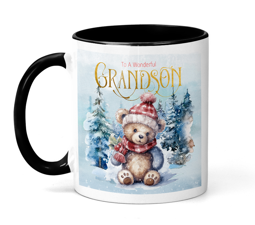 Cute Christmas Cards for Grandsons - Festive Card Design Double Pack- PNG