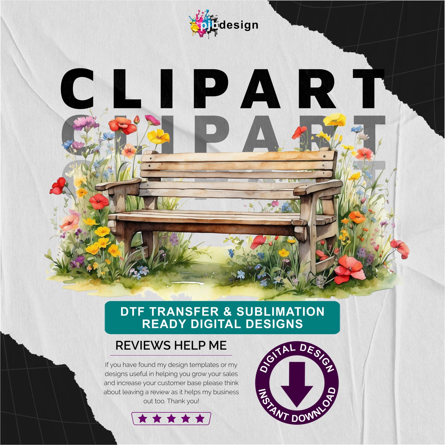 Wooden Bench in a Wild Flower Meadow Multiuse Design Edited Ai Generated Art 11