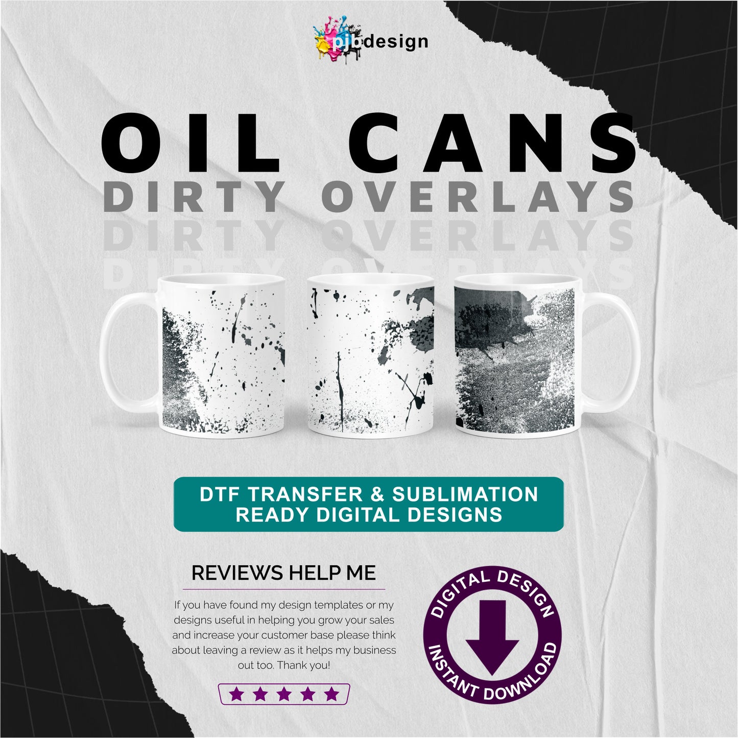 Oil Can Texture Overlay Mug Wrap 13 - Make Your Own Oil Can Mugs - Transparent PNG