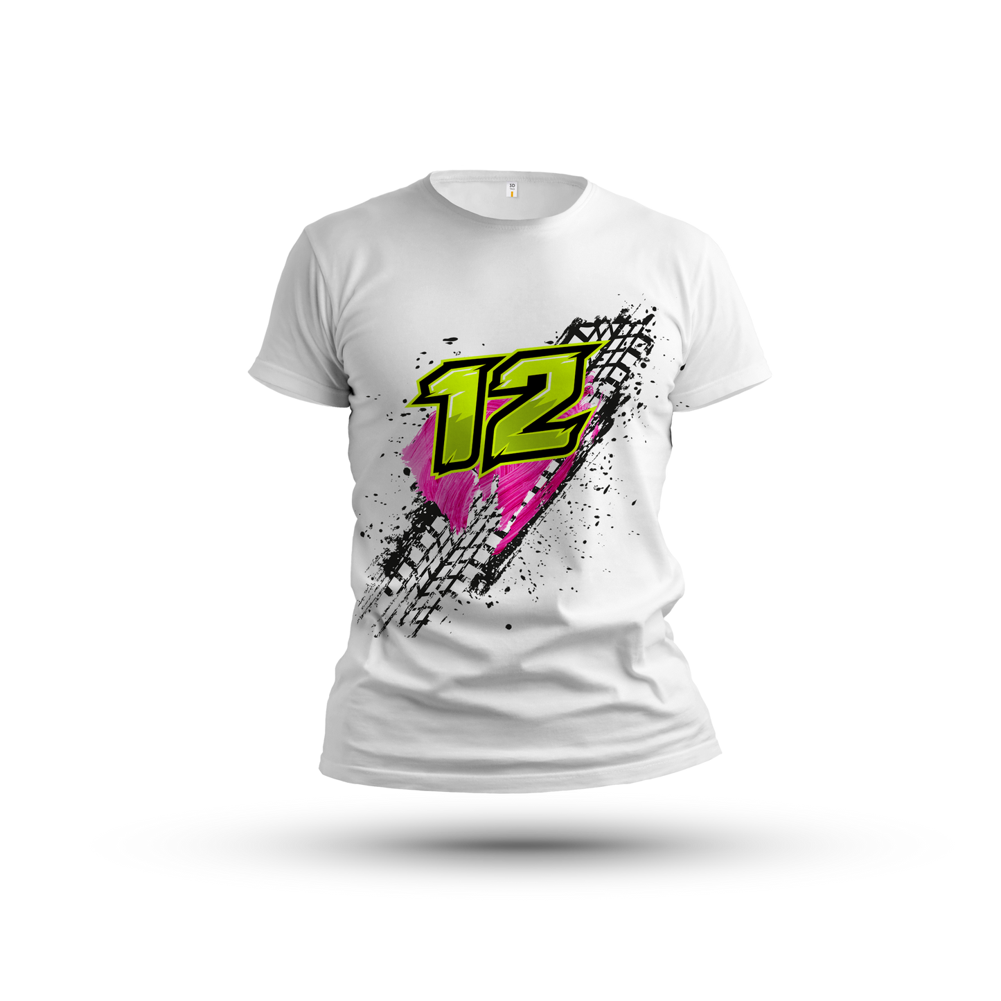 Off Road Race Car Motorbike Scrambler Decal Livery Number 12 Pink - Multiuse Transparent PNG