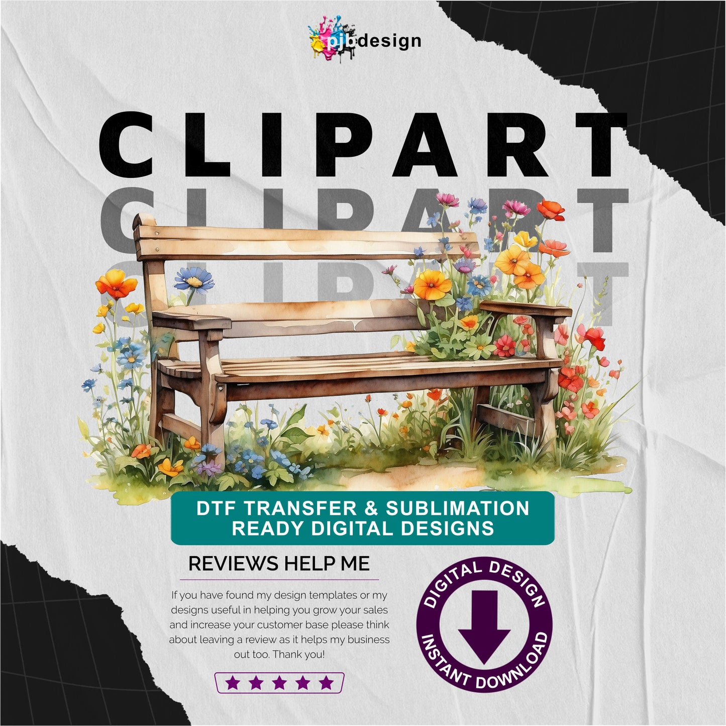 Wooden Bench in a Wild Flower Meadow Multiuse Design Edited Ai Generated Art 14