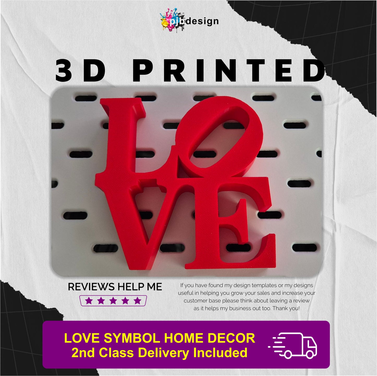 Love Sign Home Decor 3D Printed Sculpture - Gift Idea