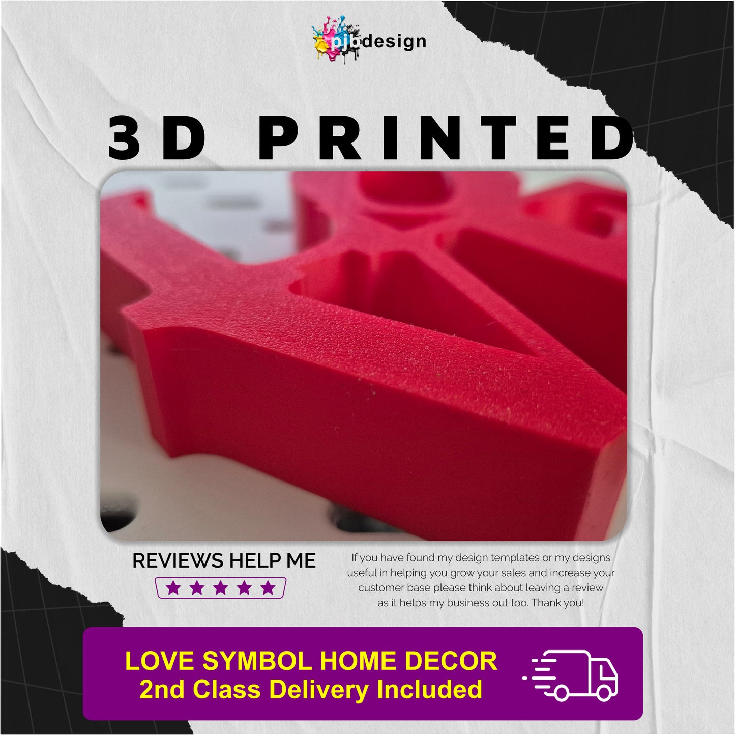 Love Sign Home Decor 3D Printed Sculpture - Gift Idea