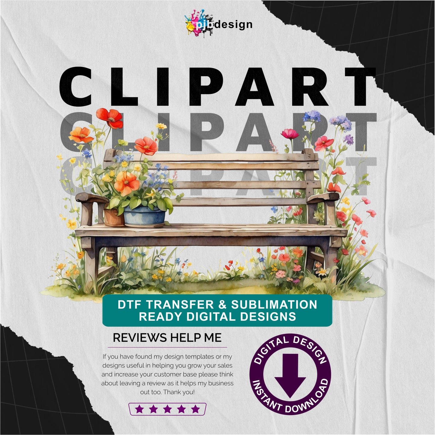 Wooden Bench in a Wild Flower Meadow Multiuse Design Edited Ai Generated Art 24