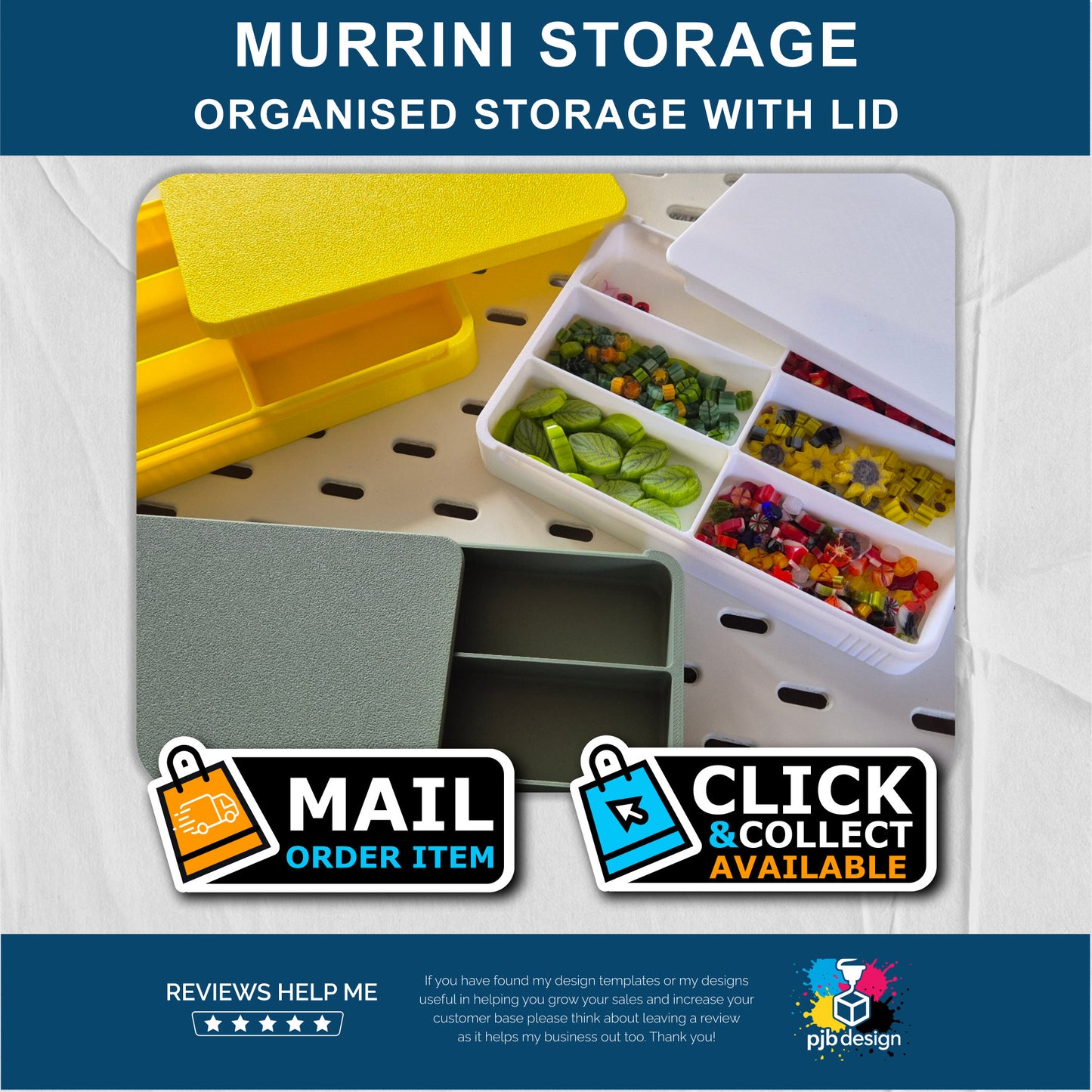 Murrini Storage Box with Sliding Lid - 3d Printed