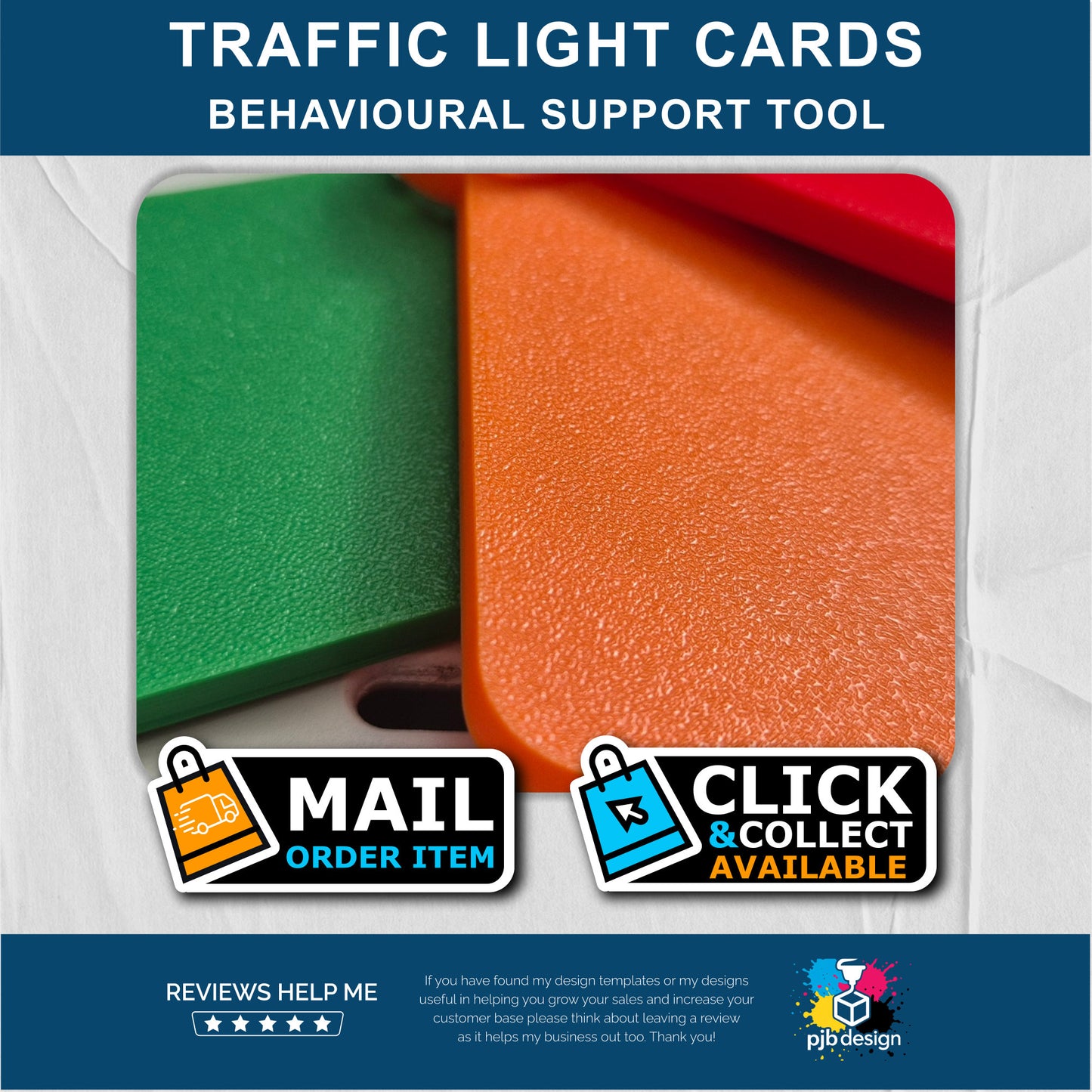 Traffic Light Communication Cards - Special Needs Behavioural Tool - Retail 3D Printed