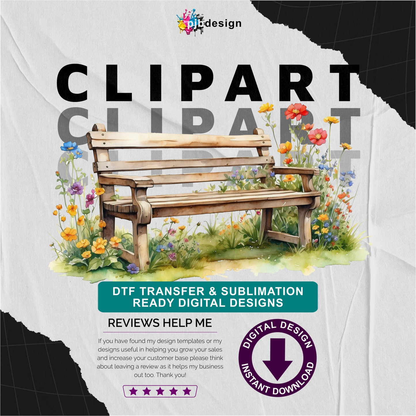 Wooden Bench in a Wild Flower Meadow Multiuse Design Edited Ai Generated Art 3