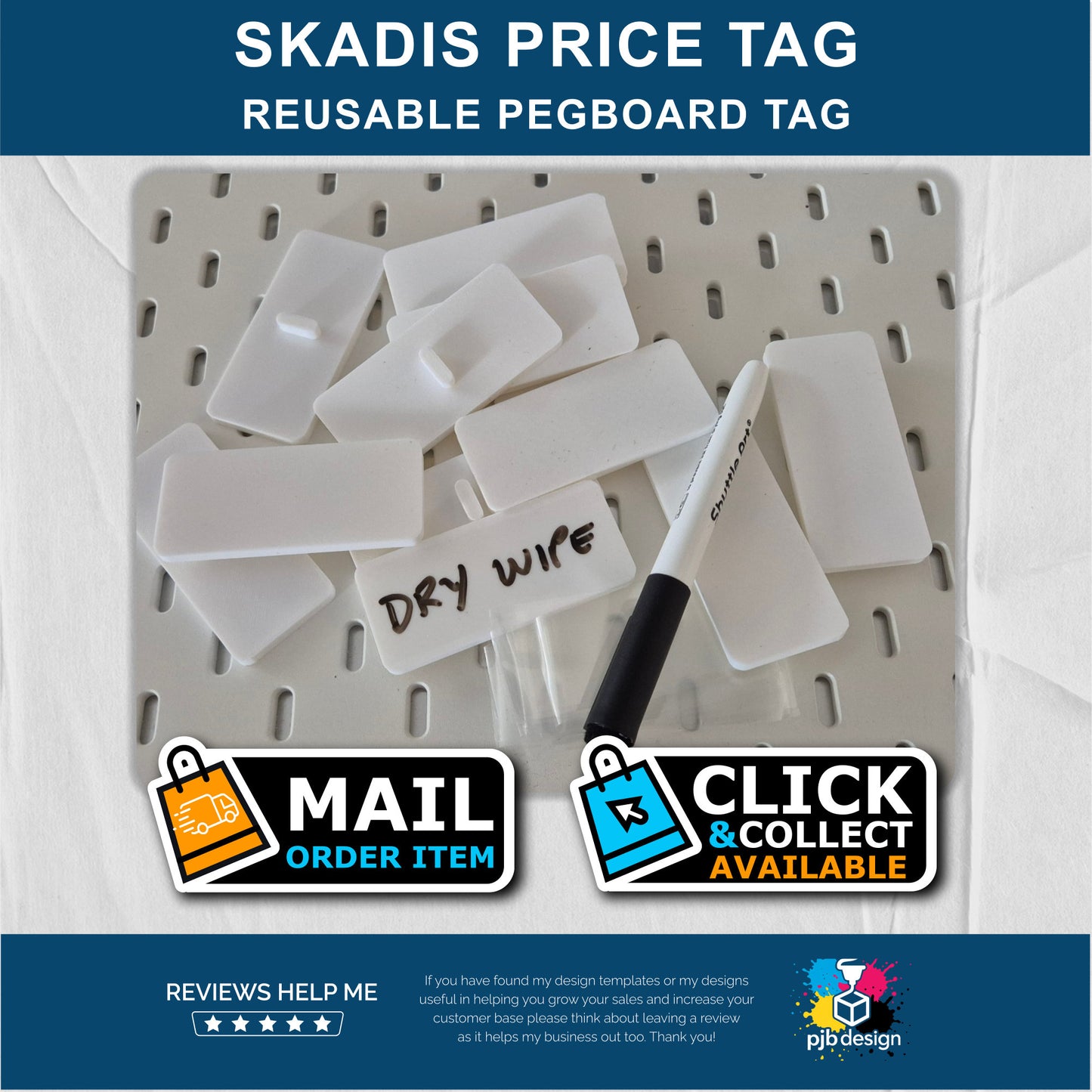 Skadis Pegboard Small Hook - 3D Printed Colour & Packsize Options