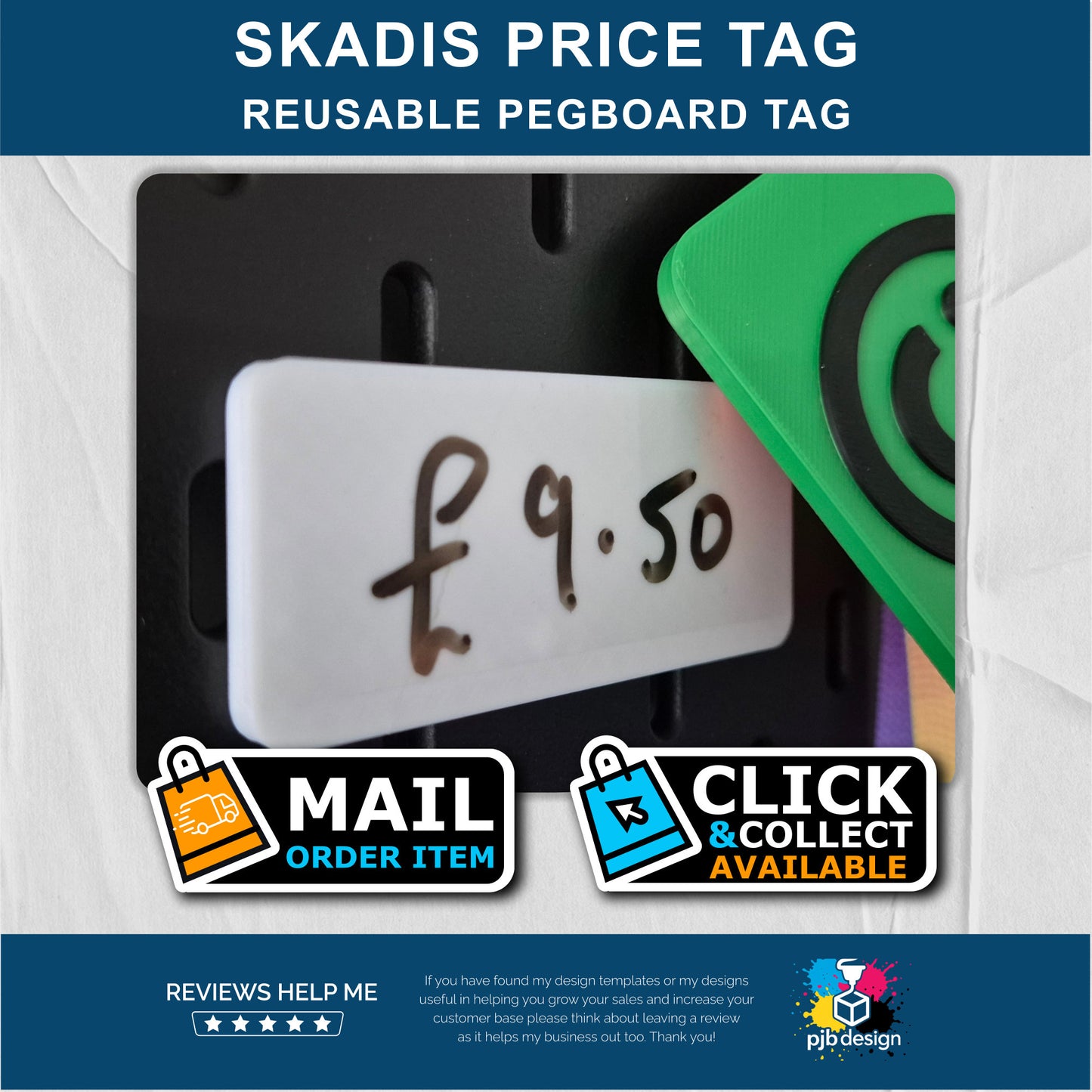 Skadis Pegboard Small Hook - 3D Printed Colour & Packsize Options