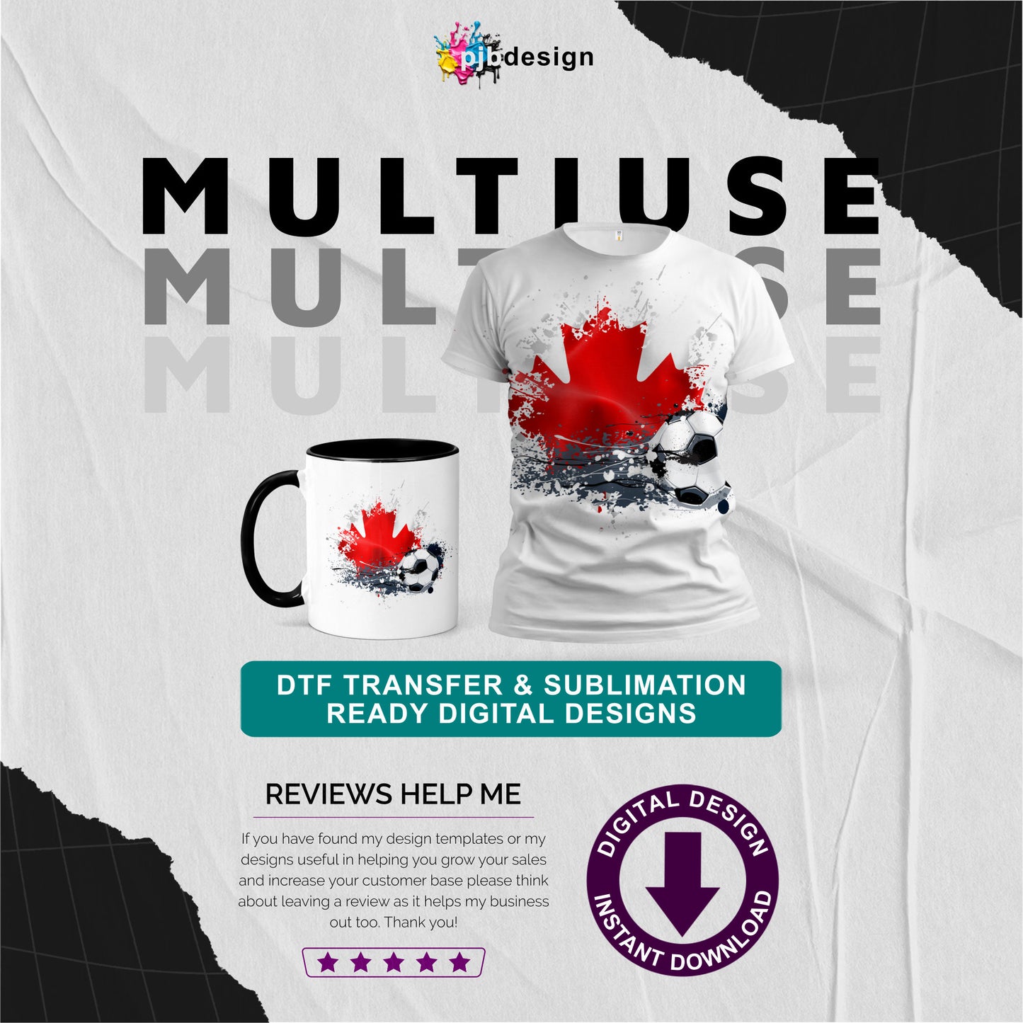 Canada Textless Football Design with Country Flag - Multiuse Transparent PNG