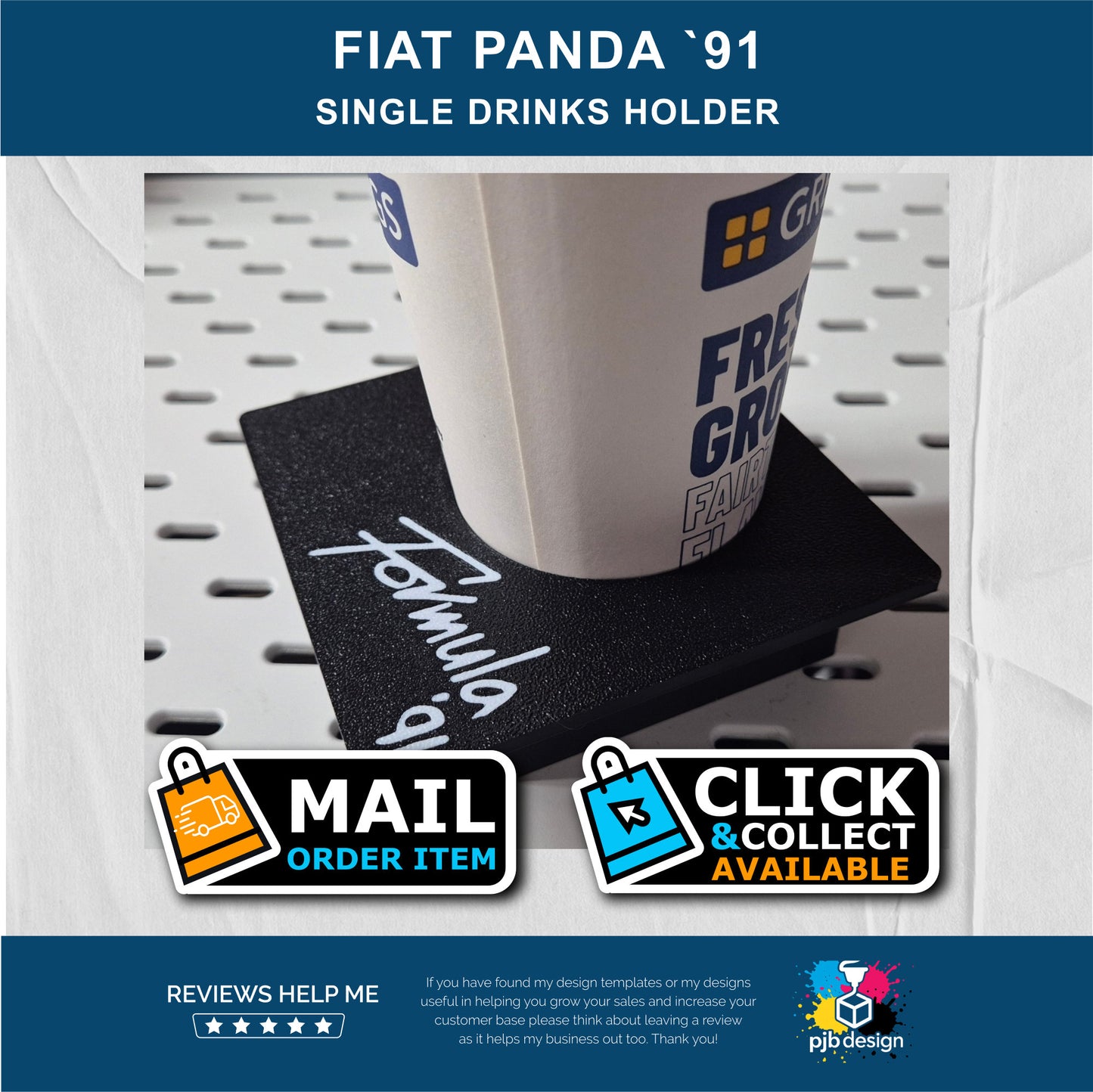 Cup Holder for Fiat Panda 1991 - Classic Car Gifting Ideal for Birthdays & Christmas