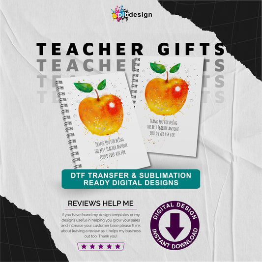 Teacher Notebook / Planner Gifts Golden Apple Themed Best Teacher Appreciation Gifts - Transparent PNG