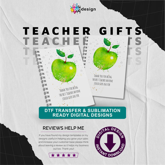 Teacher Notebook / Planner Gifts Green Apple Themed Best Teacher Appreciation Gifts - Transparent PNG