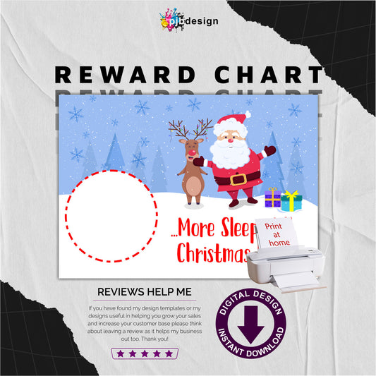 Santa Christmas Themed Countdown Chart - A4 Print at Home