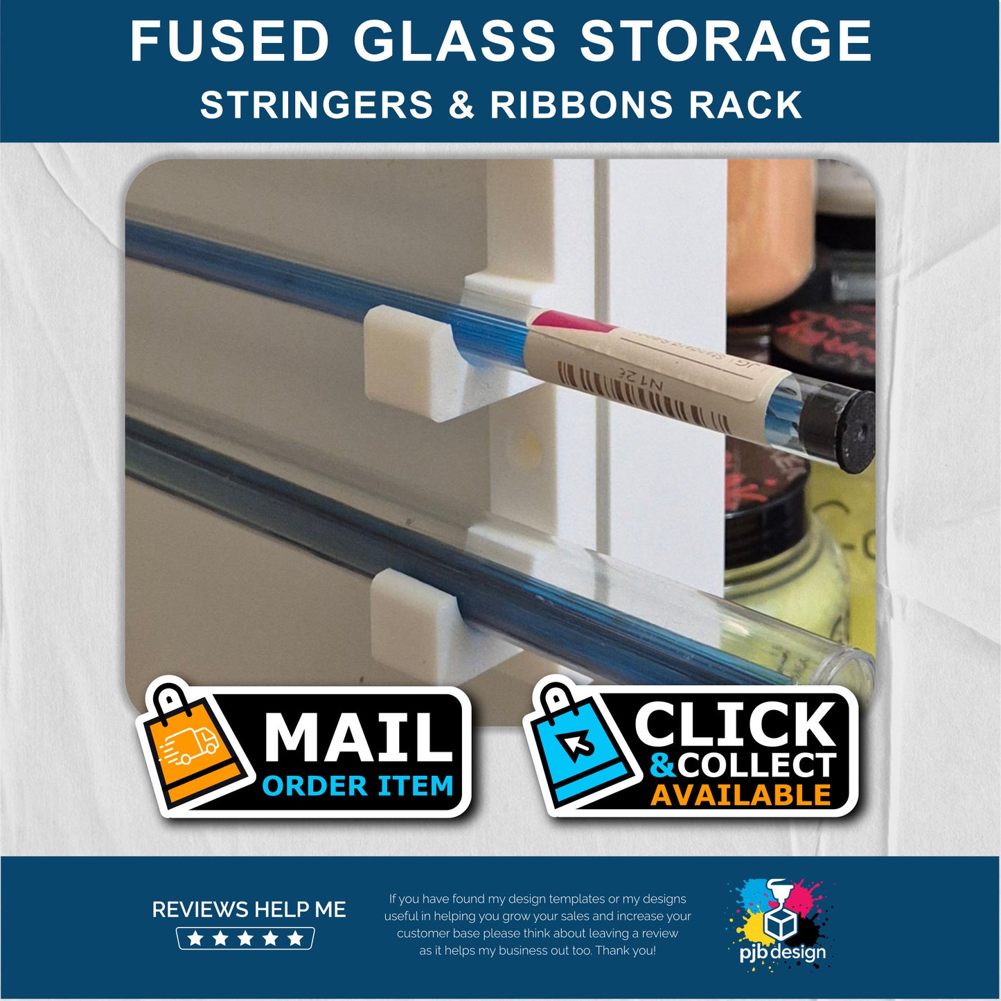 Small Fused Glass Stringer & Ribbon Tube Storage 3d Printed