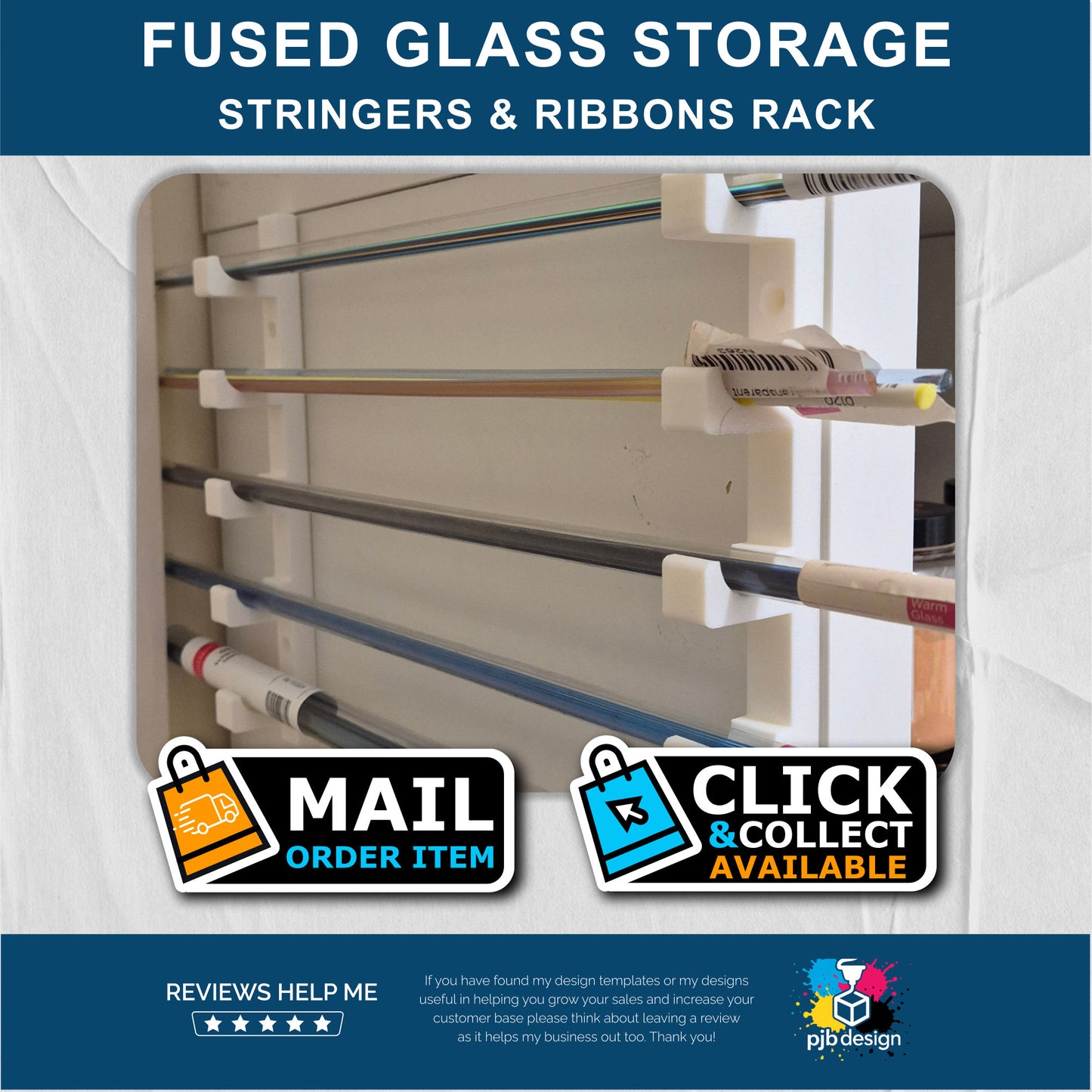 Small Fused Glass Stringer & Ribbon Tube Storage 3d Printed