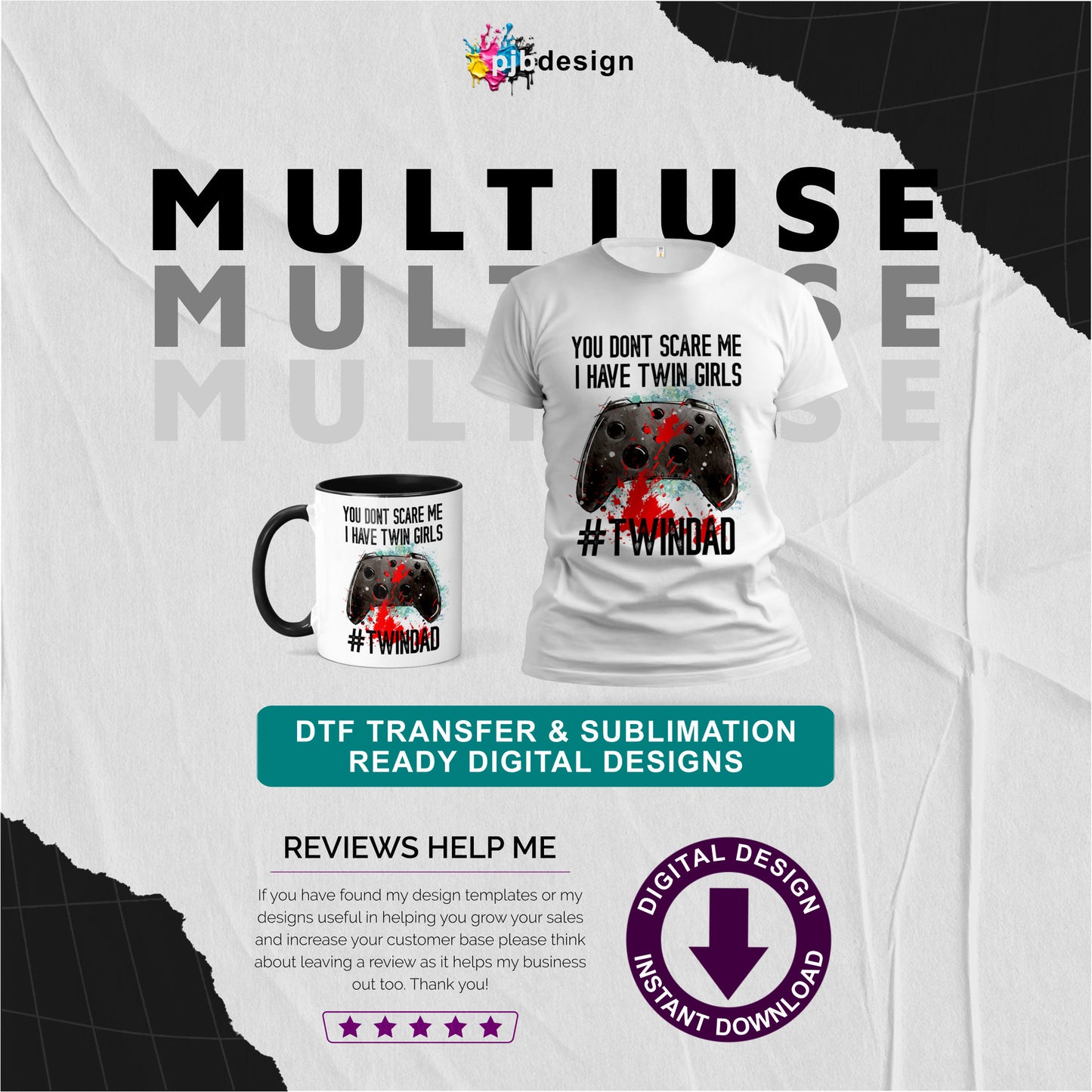 Twin Dad of Girls Controller Style Multiuse Design XBox - Transparent PNG