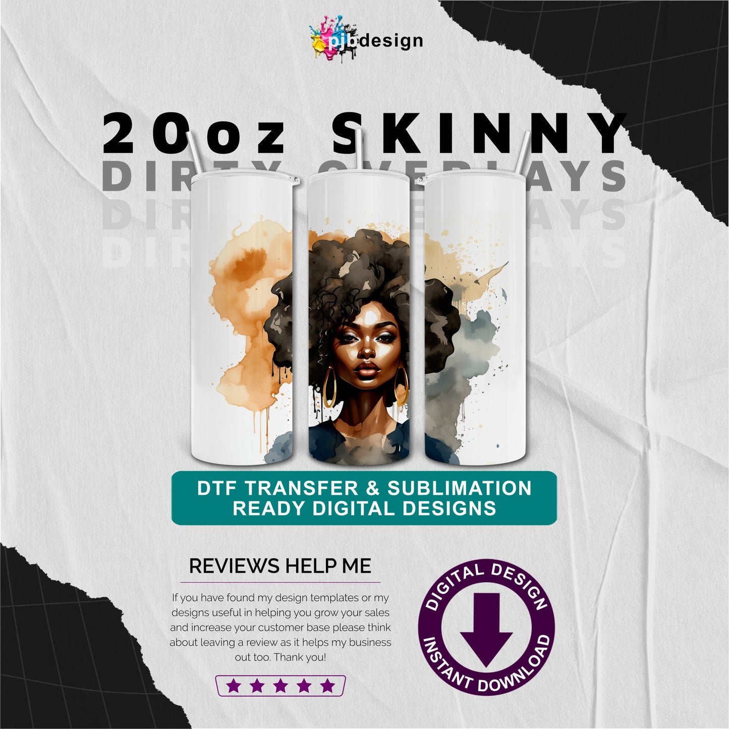 Black Woman Watercolour Splash Design Multiuse - Transparent PNG