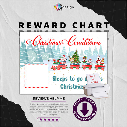Father Christmas Themed Countdown Chart - A4 Print at Home