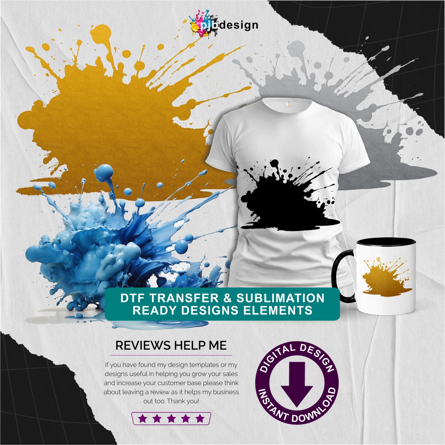 Ink Splash Transparent Design Element Blue 4 - Transparent PNG