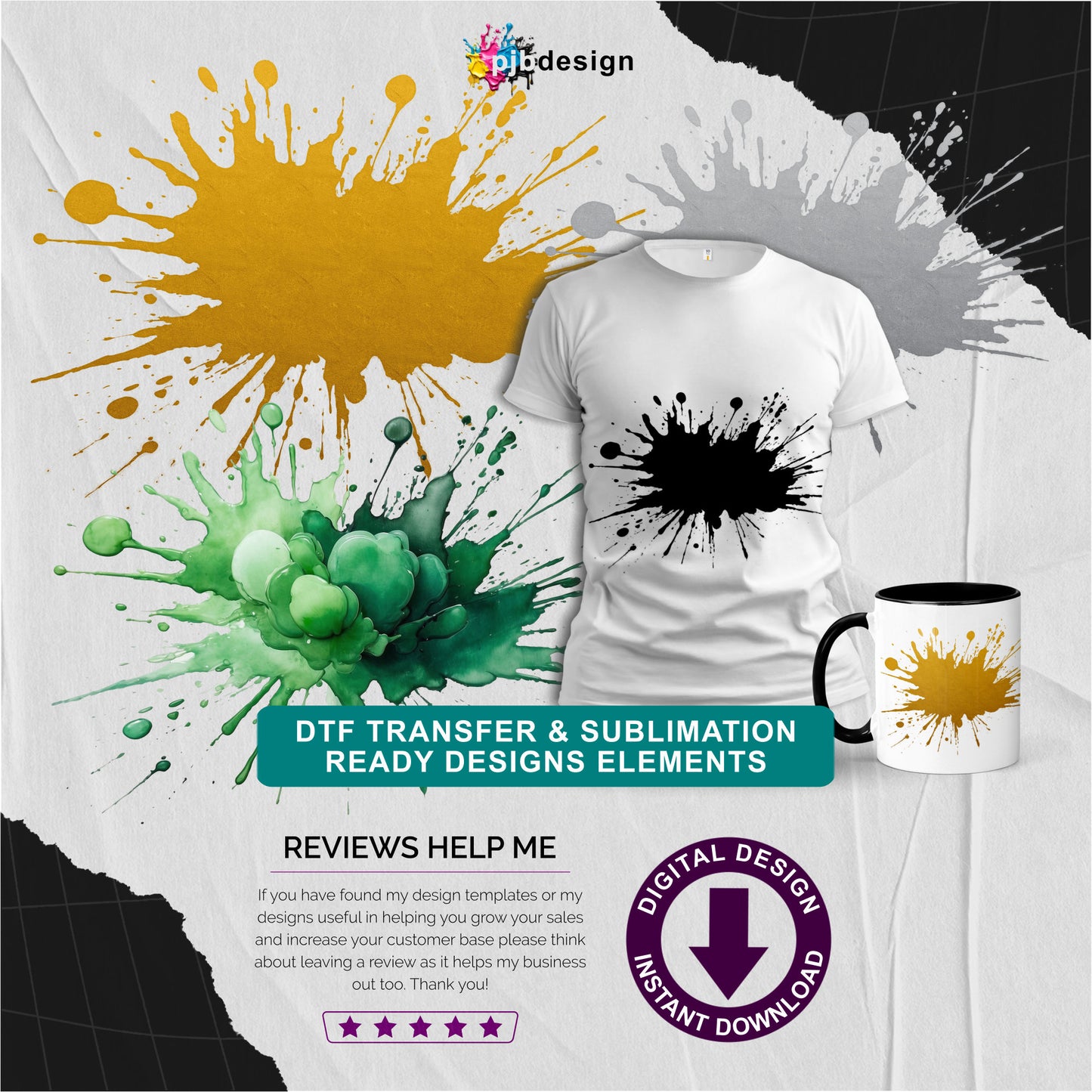 Ink Splash Transparent Design Element Green 4 - Transparent PNG