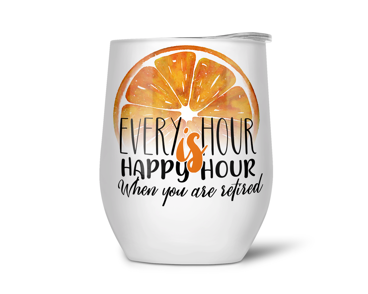 Retirement Happy Hour Orange Themed Design 11oz Ceramic - Transparent PNG
