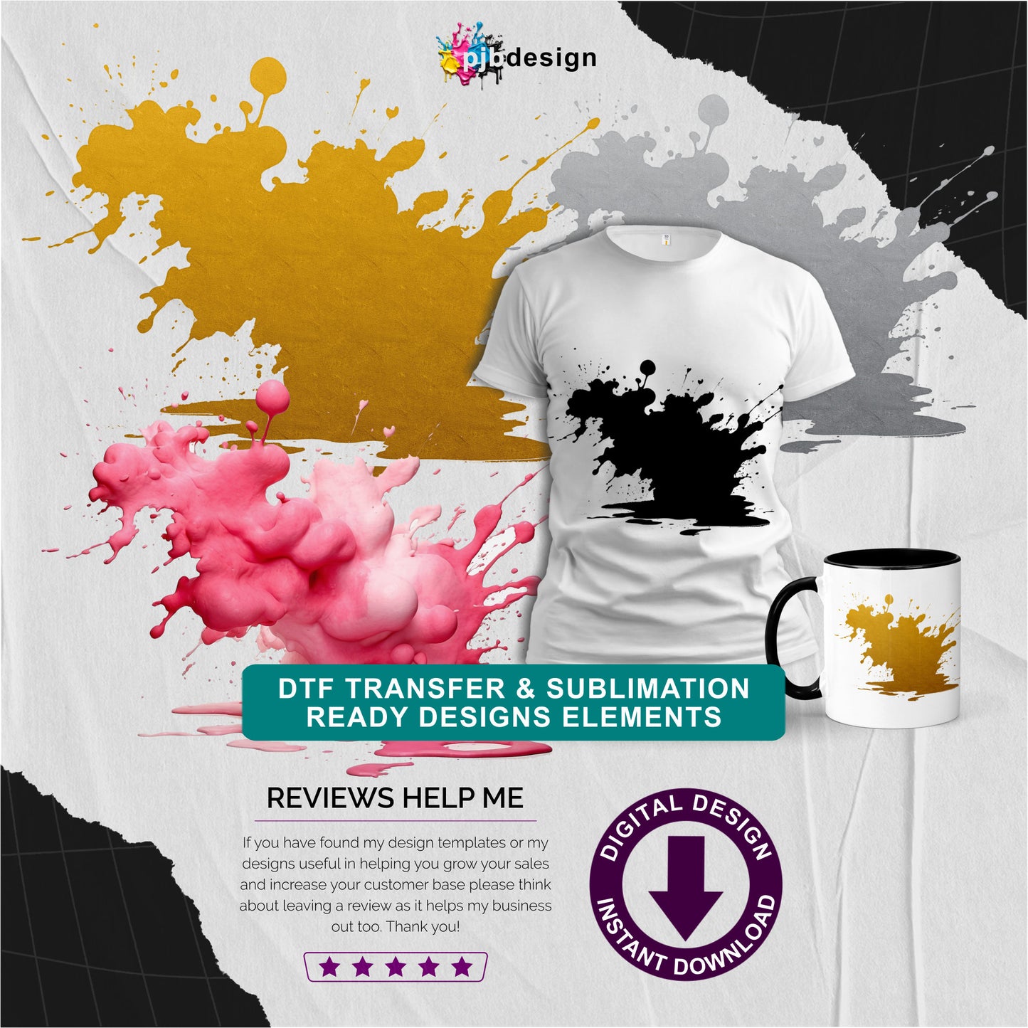 Ink Splash Transparent Design Element Pink 4 - Transparent PNG