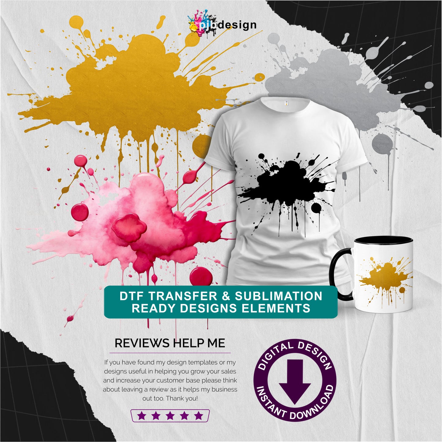 Ink Splash Transparent Design Element Pink 5 - Transparent PNG