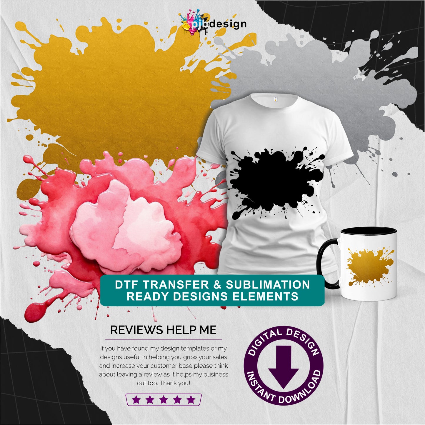 Ink Splash Transparent Design Element Pink 6 - Transparent PNG