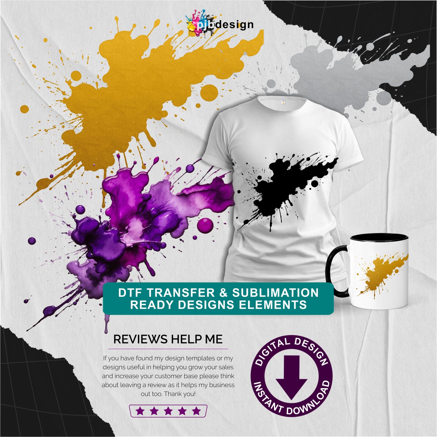 Ink Splash Transparent Design Element Purple 4 - Transparent PNG