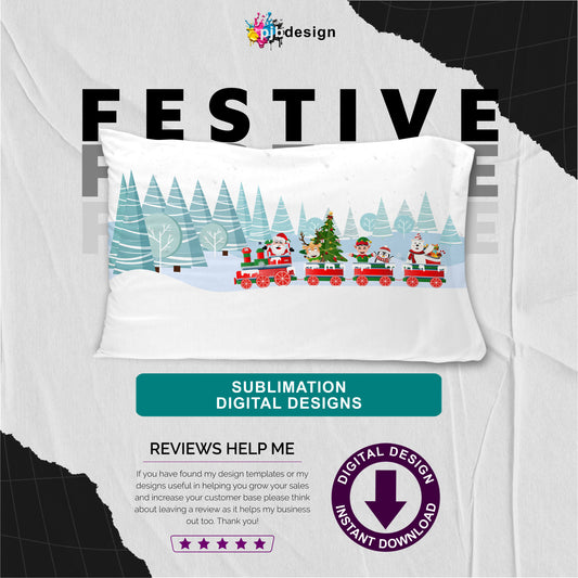 Christmas Eve Santa Train Pillowcase Design  - Father Christmas Fixed Verse
