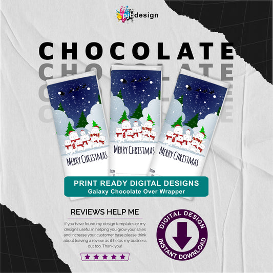 Christmas Polar Bears Galaxy Chocolate Bar Custom Gift Wrapper