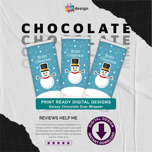 Christmas Snowman Galaxy Chocolate Bar Custom Gift Wrapper