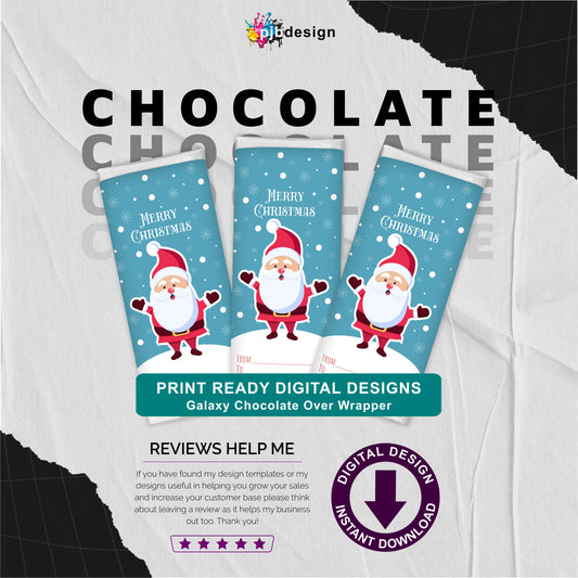 Christmas Themed Santa Galaxy Chocolate Bar Custom Gift Wrapper