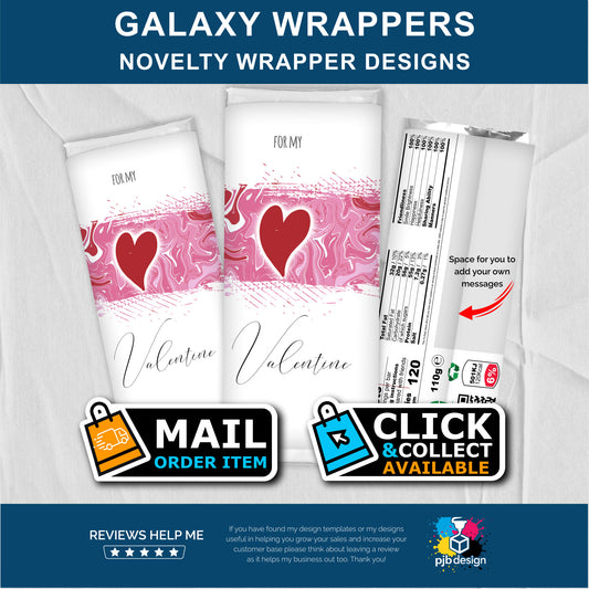 Valentines Heart Galaxy Chocolate Bar Custom Gift Wrapper
