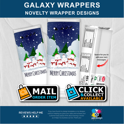 Christmas Polar Bears Galaxy Chocolate Bar Custom Gift Wrapper