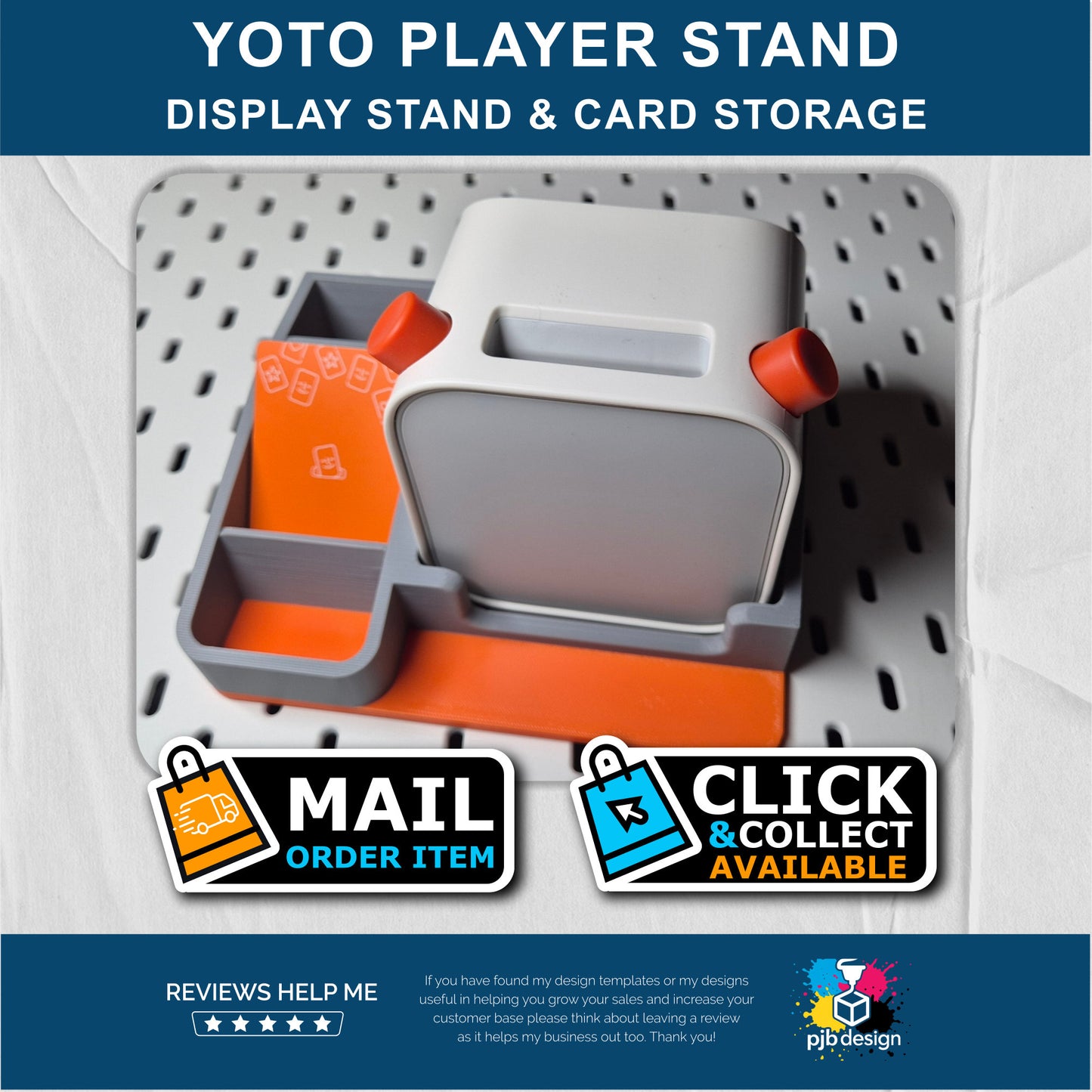 Yoto Player Stand and Story Card Storage / Single or Dual Colour Options - 3D Printed