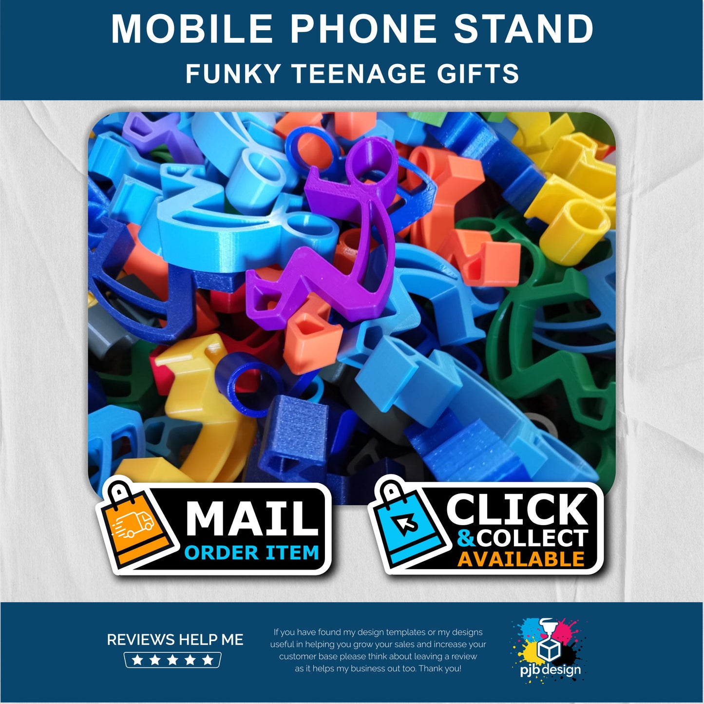 Mobile Phone / Tablet Stand Funky Stickman Design - Desk or Nightstand - Retail