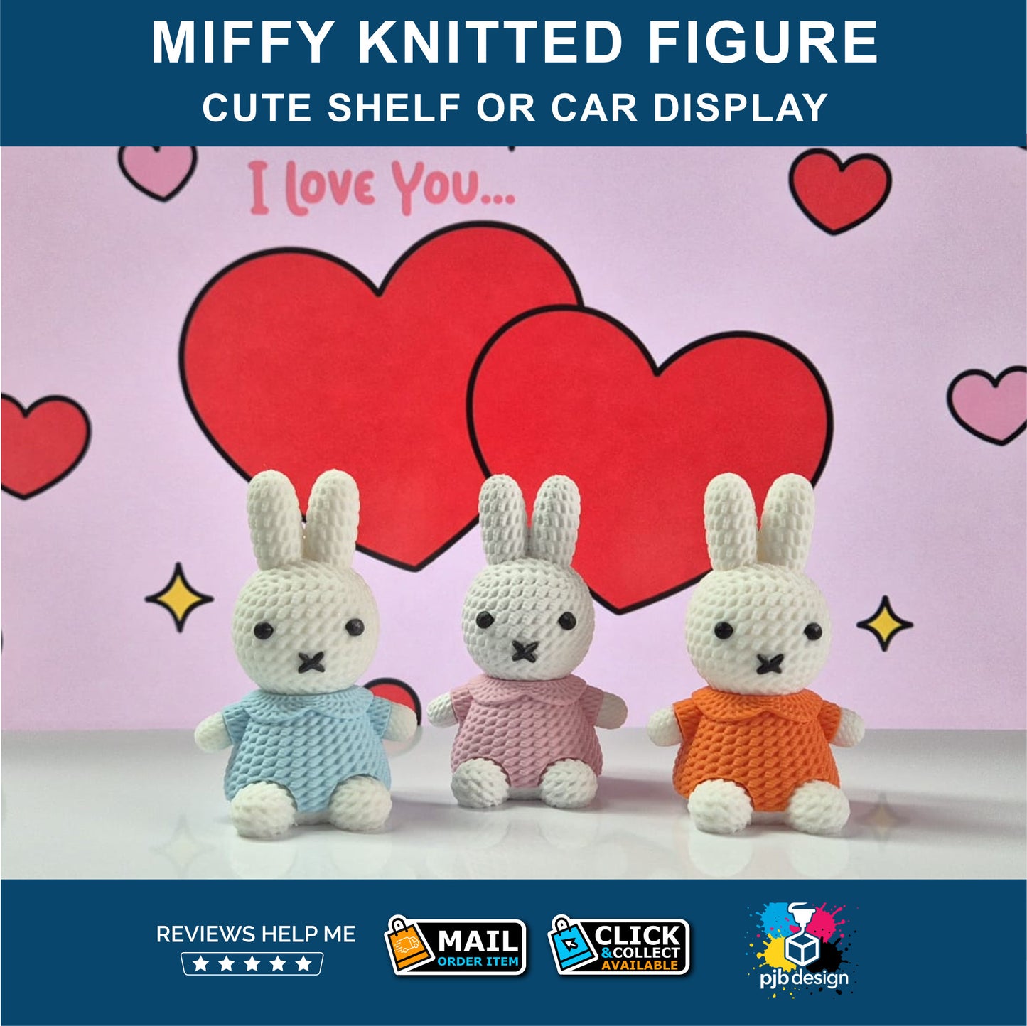 Miffy Knitted Effect Display Figure - 3D Printed
