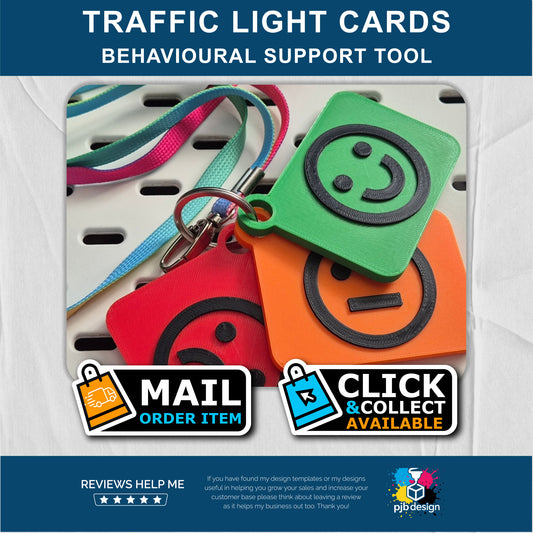 Traffic Light Communication Cards - Special Needs Behavioural Tool - Retail 3D Printed