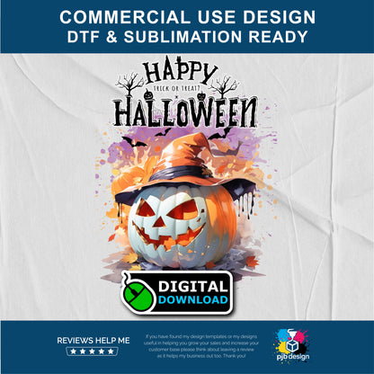 Halloween Jack-o-Lantern Themed Design 1 - Transparent PNG
