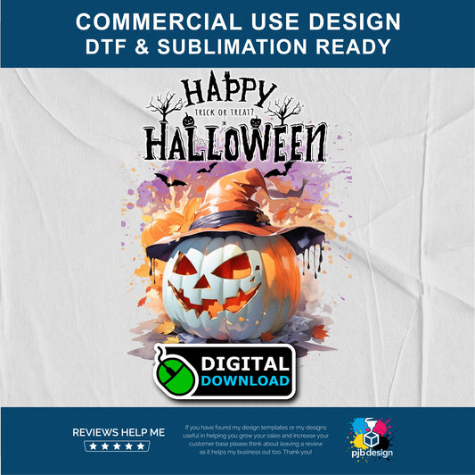 Halloween Jack-o-Lantern Themed Design 1 - Transparent PNG