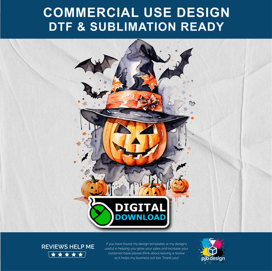 Halloween Jack-o-Lantern Themed Design 4 - Transparent PNG