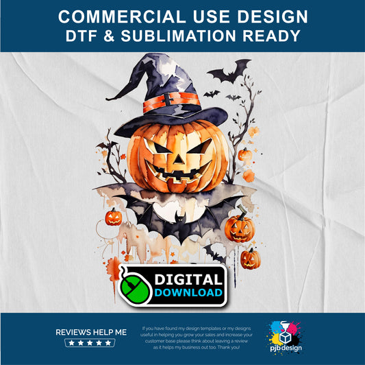 Halloween Jack-o-Lantern Themed Design 5 - Transparent PNG