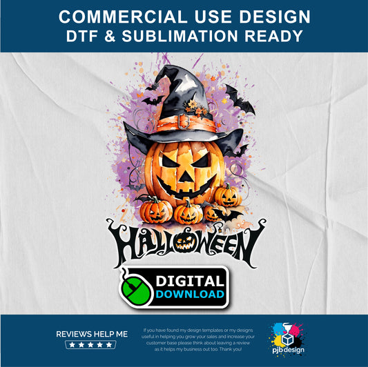 Halloween Jack-o-Lantern Themed Design 2 - Transparent PNG
