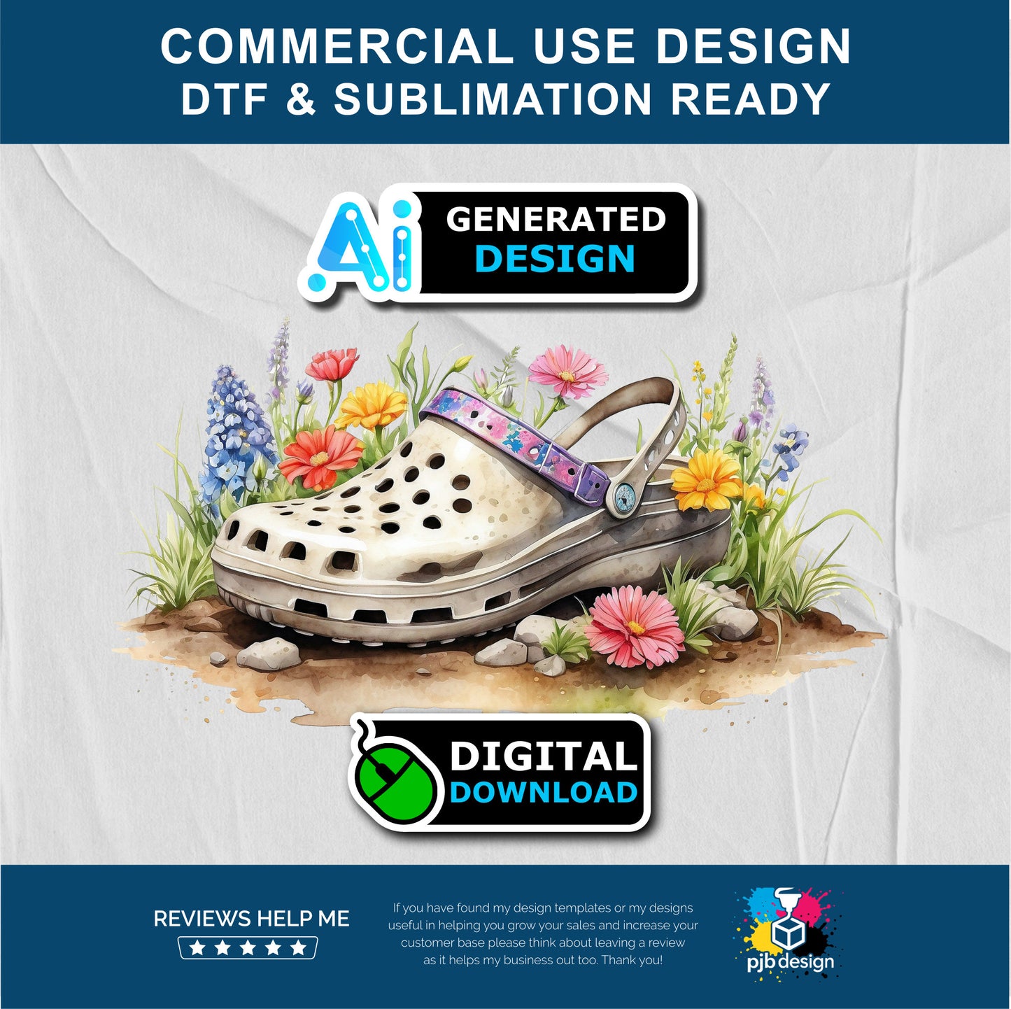 Floral Cream Coloured Croc Shoe with Wild Flowers Gardening Multiuse Design Edited Ai Generated Art Cream 1