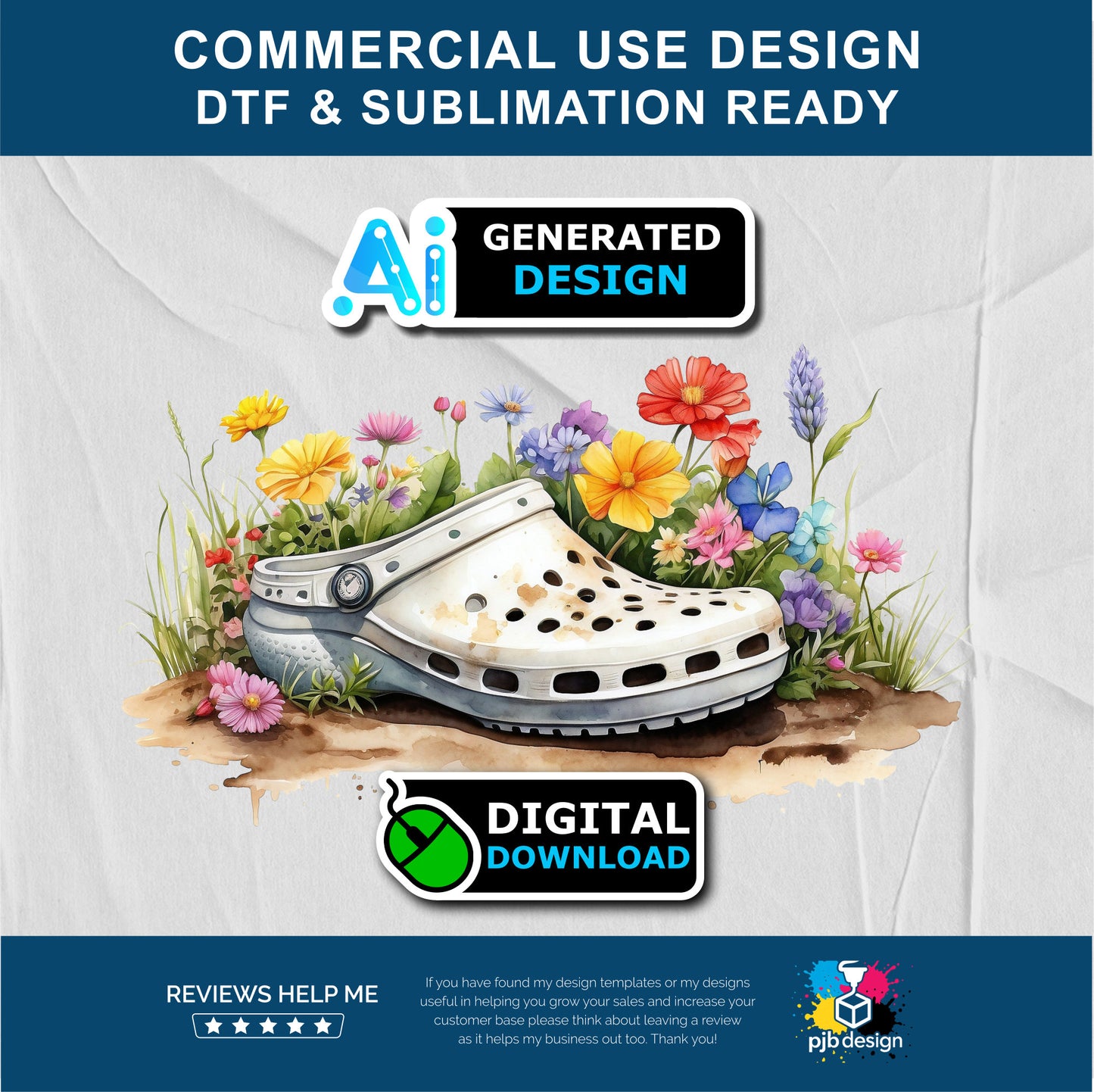 Floral Cream Coloured Croc Shoe with Wild Flowers Gardening Multiuse Design Edited Ai Generated Art Cream 2
