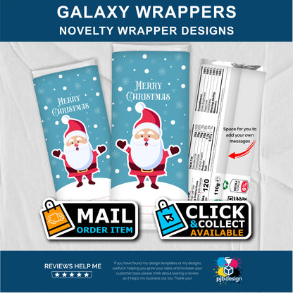Christmas Themed Santa Galaxy Chocolate Bar Custom Gift Wrapper