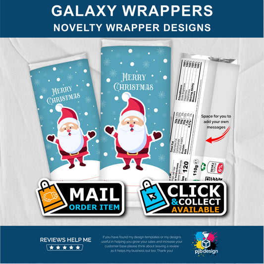 Christmas Themed Santa Galaxy Chocolate Bar Custom Gift Wrapper