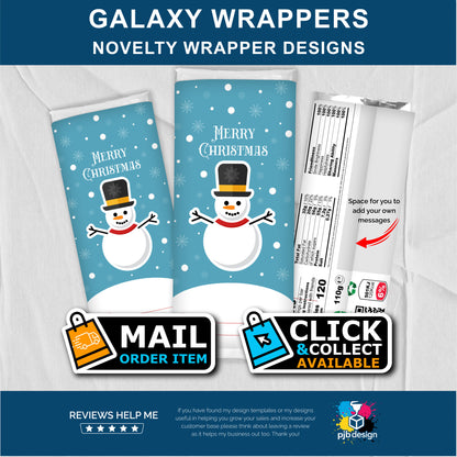 Christmas Snowman Galaxy Chocolate Bar Custom Gift Wrapper
